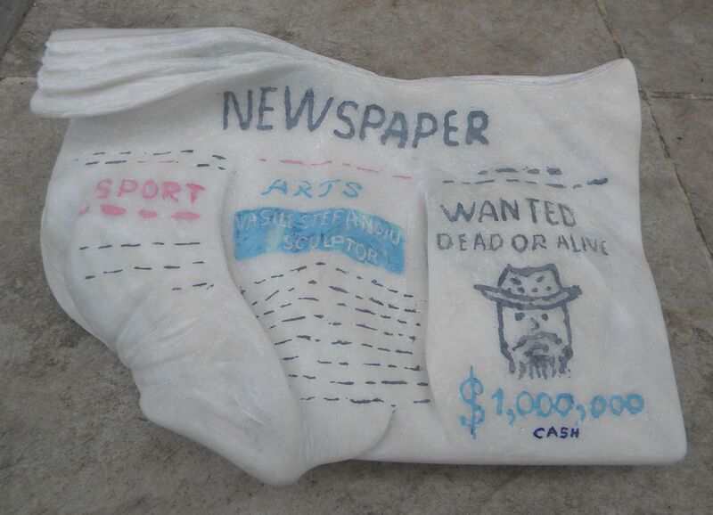 The newspaper - a memory - a Sculpture & Installation by Vasile Stefanoiu